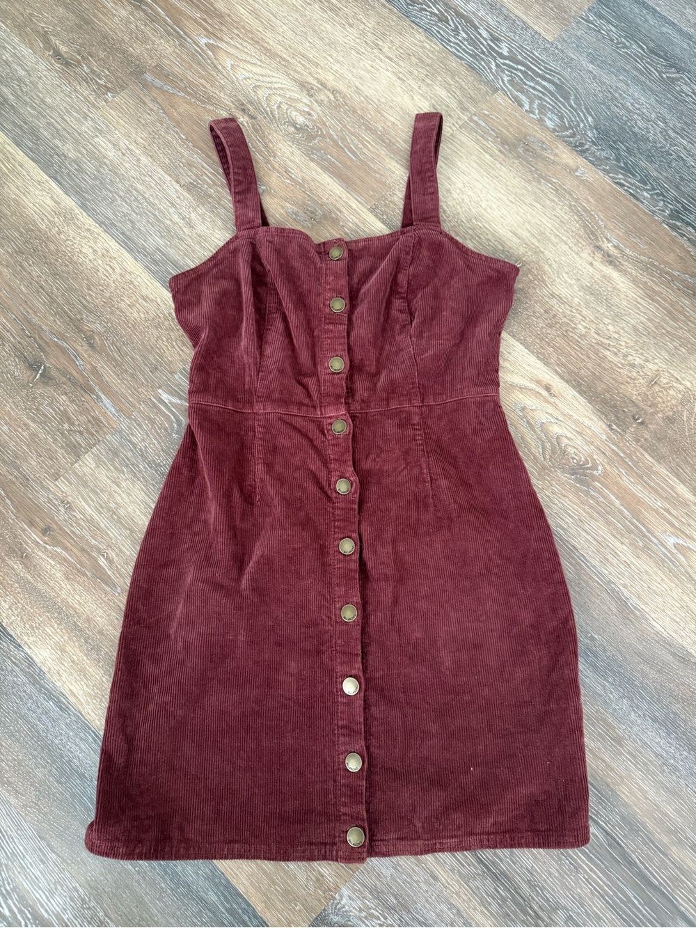 Billabong Burgundy Button-Front Mini Dress